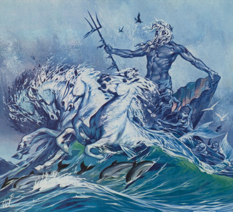 Hippocamps (kleurenlitho) door Angus McBride