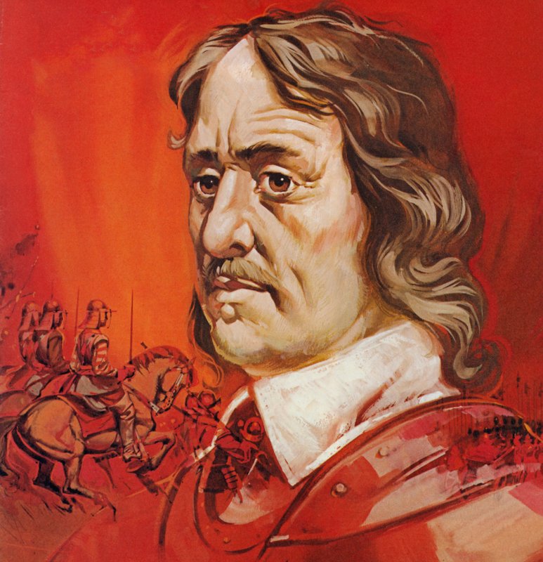 Oliver Cromwell (kleurenlitho) door Angus McBride