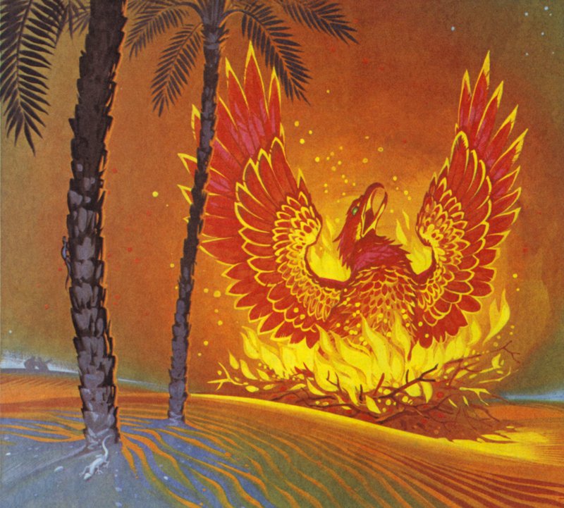 De Feniks (kleurenlitho) door Angus McBride