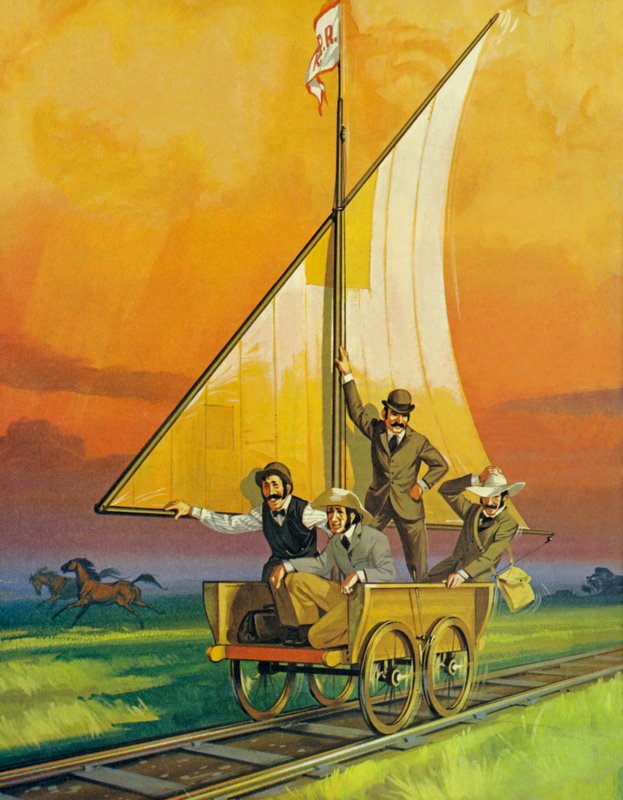 De zeilwagen (kleurenlitho) door Angus McBride