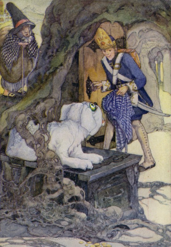 De Tondeldoos (kleur litho) door Anne (after) Anderson