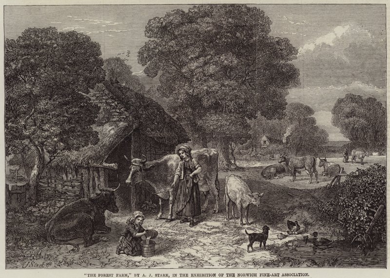 De bosboerderij door Arthur J. Stark