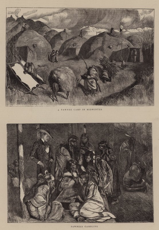 Een Pawnee Kamp in de Winter door Arthur Boyd Houghton