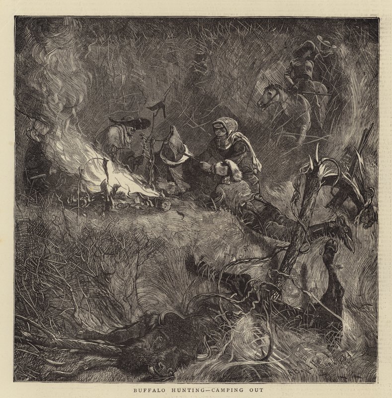 Buffalo jacht, kamperen door Arthur Boyd Houghton