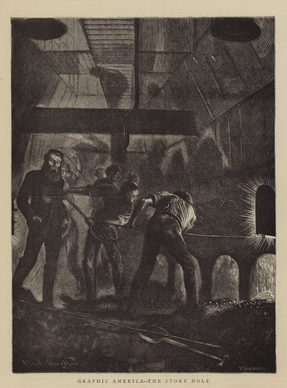 Grafisch Amerika, de stookruimte door Arthur Boyd Houghton