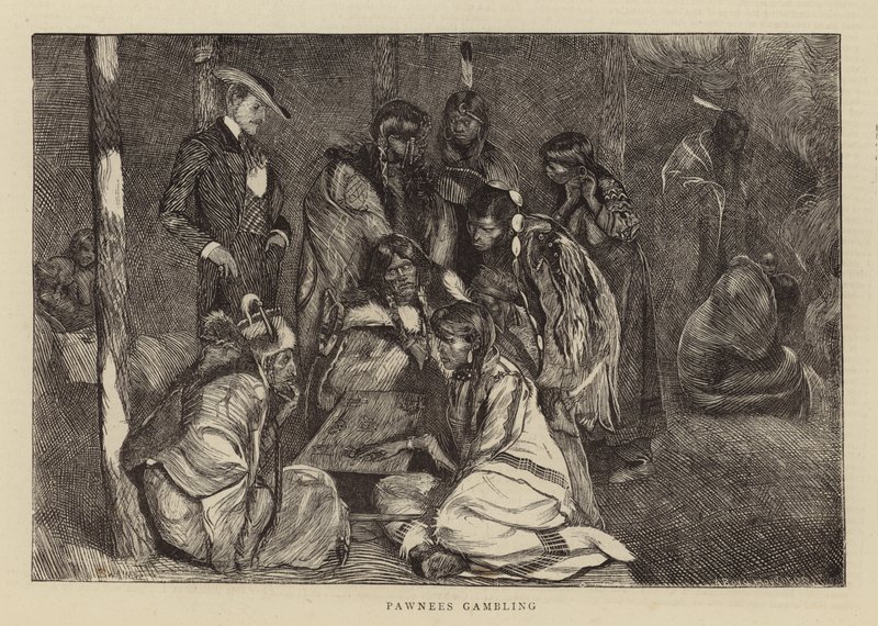 Pawnees gokken door Arthur Boyd Houghton