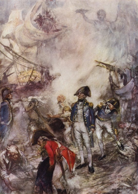 Nelson bij Trafalgar door Arthur David McCormick
