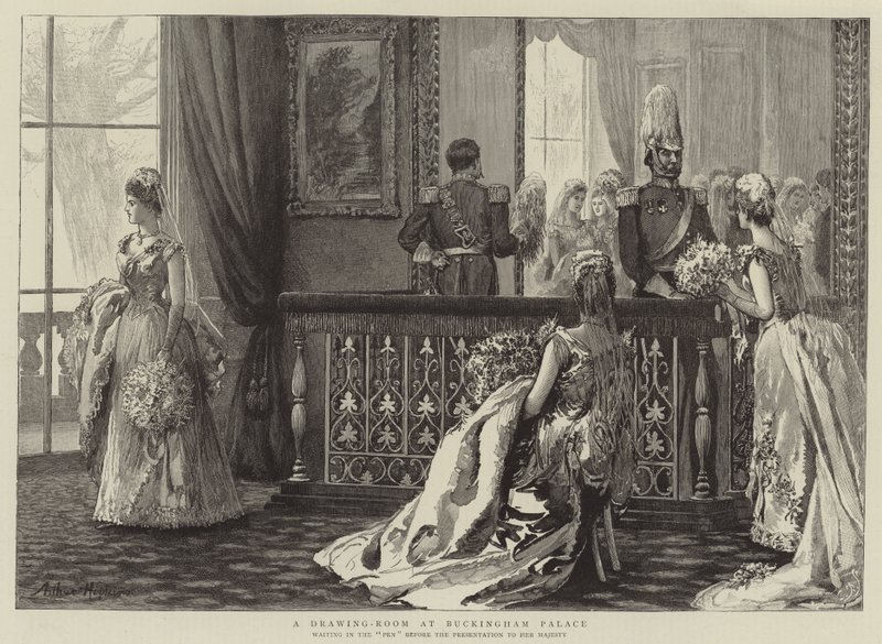 Een salon in Buckingham Palace door Arthur Hopkins