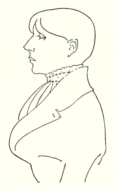 Contourportret van zichzelf door Aubrey Beardsley