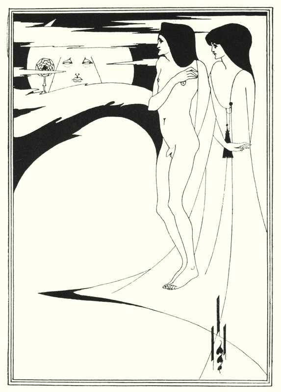 De vrouw in de maan (gravure) door Aubrey (after) Beardsley