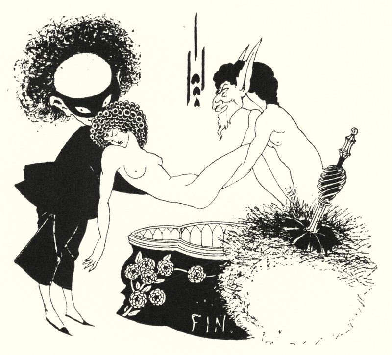 Ontwerp voor staartstuk door Aubrey Beardsley