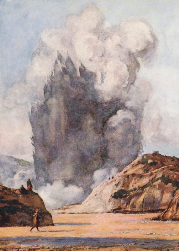 Le Geyser Noir, Nieuw-Zeeland door Auguste Gerardin