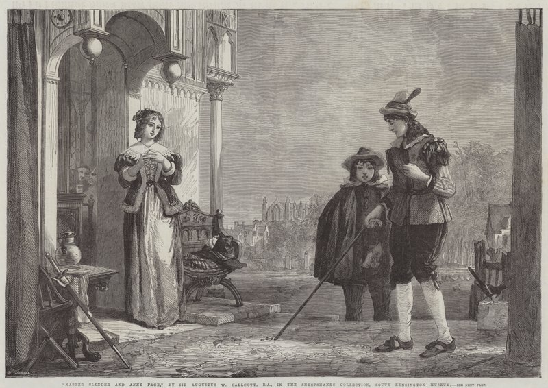 Meester Slender en Anne Page door Augustus Wall Callcott