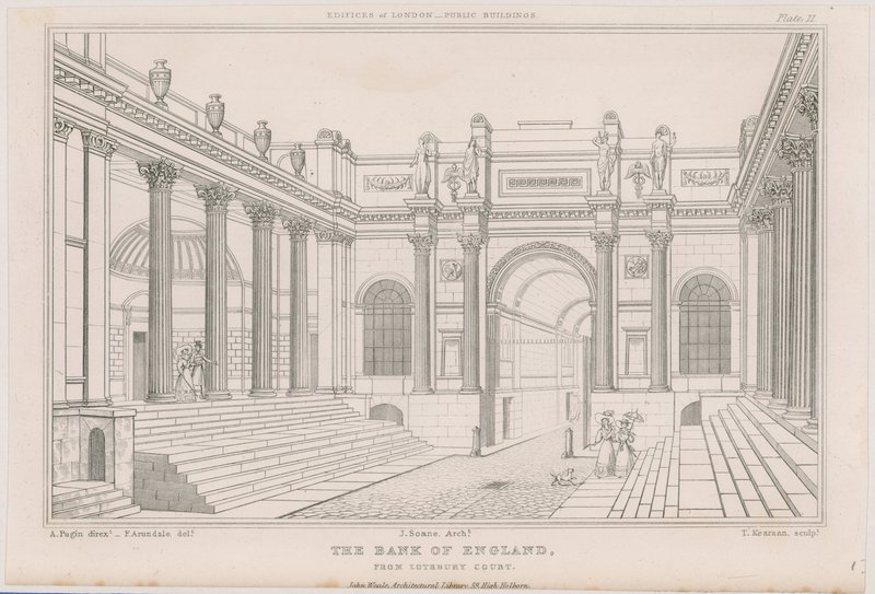 Bank of England, Lothbury Court door Augustus Charles Pugin