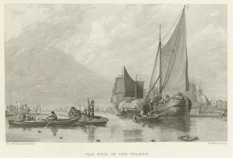 De Pool van de Theems door Augustus Wall Callcott