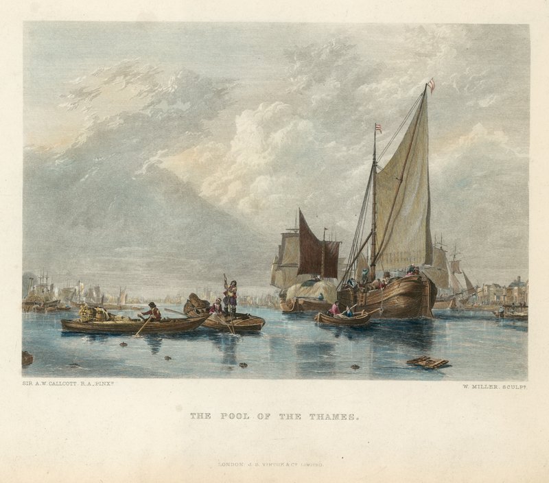 De vijver van de Theems door Augustus Wall Callcott