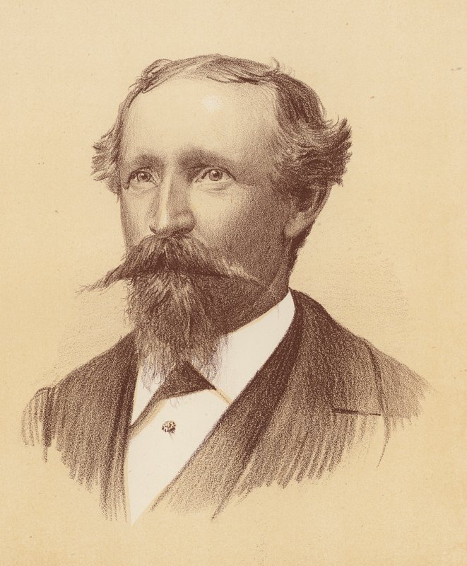 Bernhardt Otto Holtermann (kleur litho) door Australian School