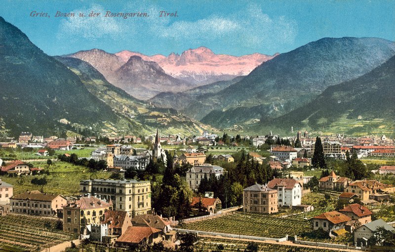 Gries, Bozen en de Rosengarten, Tirol door Austrian Photographer