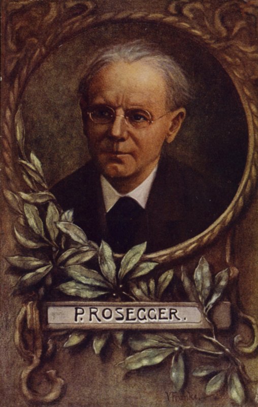 Portret van Peter Rosegger door Austrian School