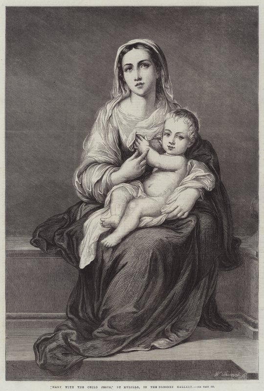 Maria met het kindje Jezus door Bartolomé Esteban Murillo