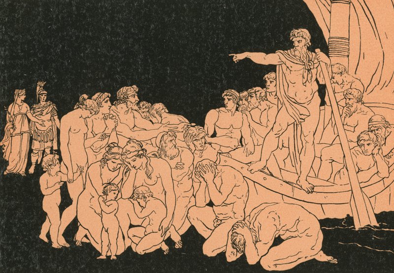 Charon en de geesten door Bartolomeo Pinelli