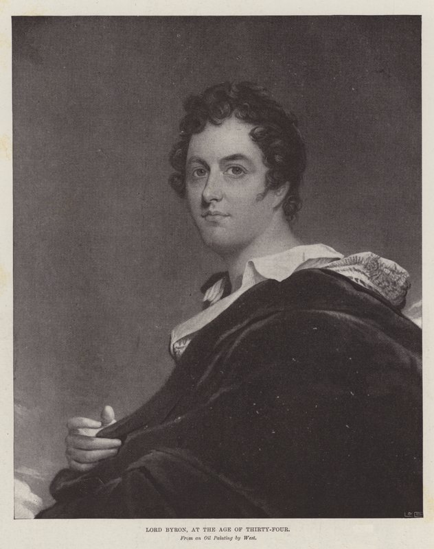 Lord Byron, op de leeftijd van vierendertig door Benjamin West