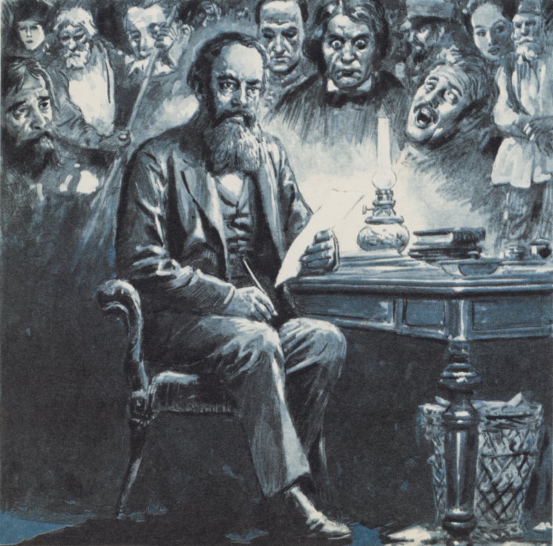 Dostojevski (kleurenlitho) door C.L. Doughty