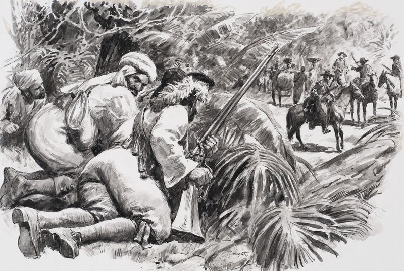 Gewapende mannen in jungle door C.L. Doughty