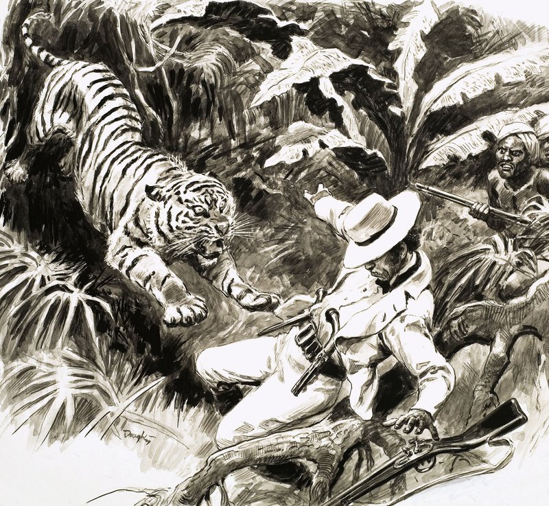 Tijger valt jager aan door C.L. Doughty