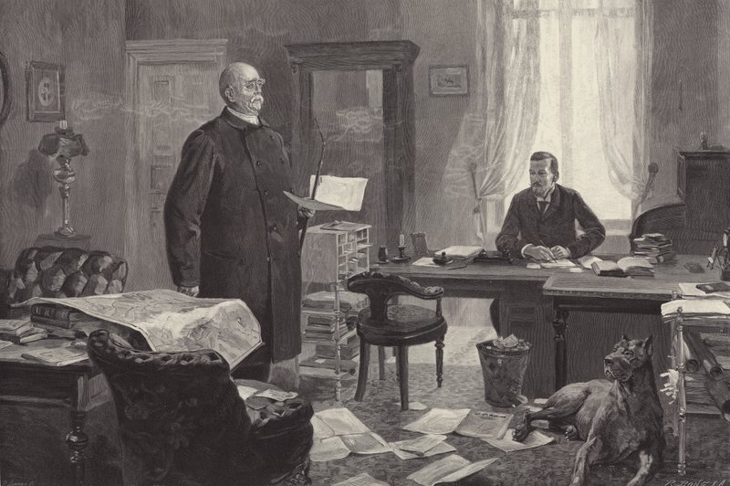 Bismarck dicteert zijn memoires door Carl Ludwig Friedrich Becker