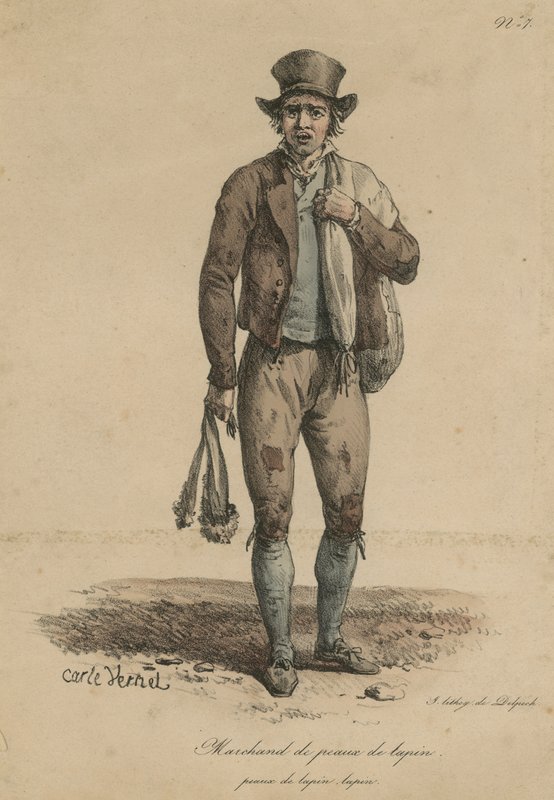 Konijnenhuidenverkoper door Carle Vernet