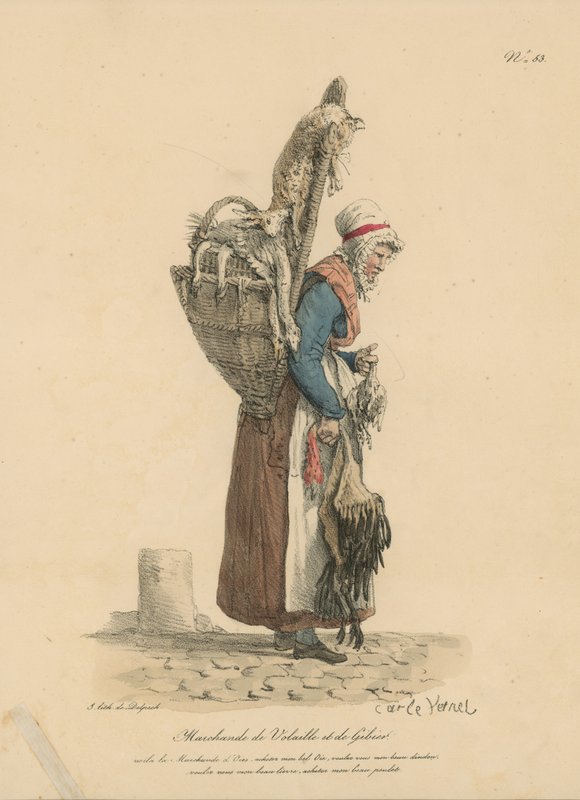 Marchande de Volaille et de Gibier door Carle Vernet