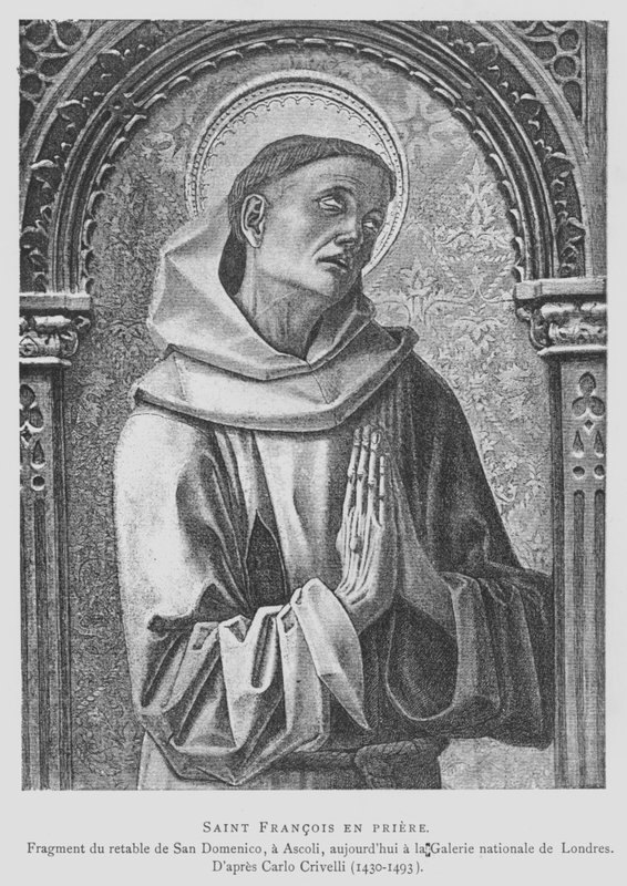 St. Franciscus van Assisië biddend door Carlo Crivelli