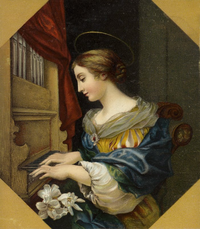 Sint Cecilia speelt het orgel door Carlo Dolci