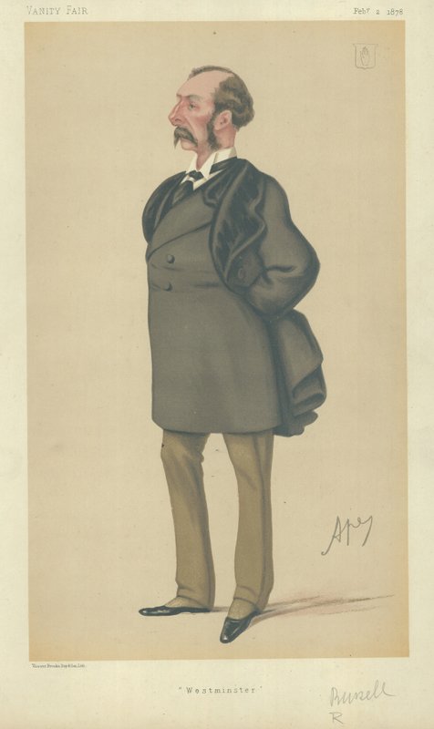 Sir Charles Russell (kleur litho) door Carlo Pellegrini