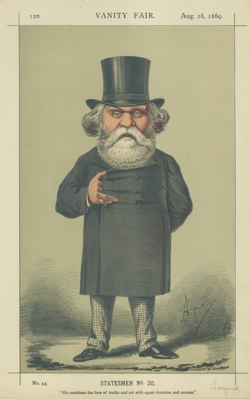 De zeer eerwaarde A H Layard door Carlo Pellegrini