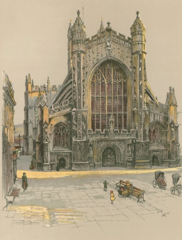 Bath Abbey door Cecil Charles Windsor Aldin