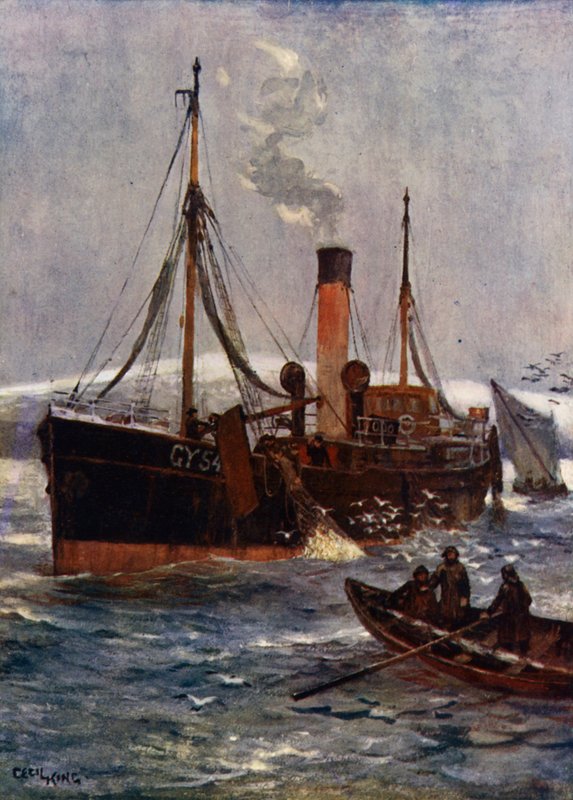 Een IJslandse stoomtrawler, ca. 1910 door Cecil King