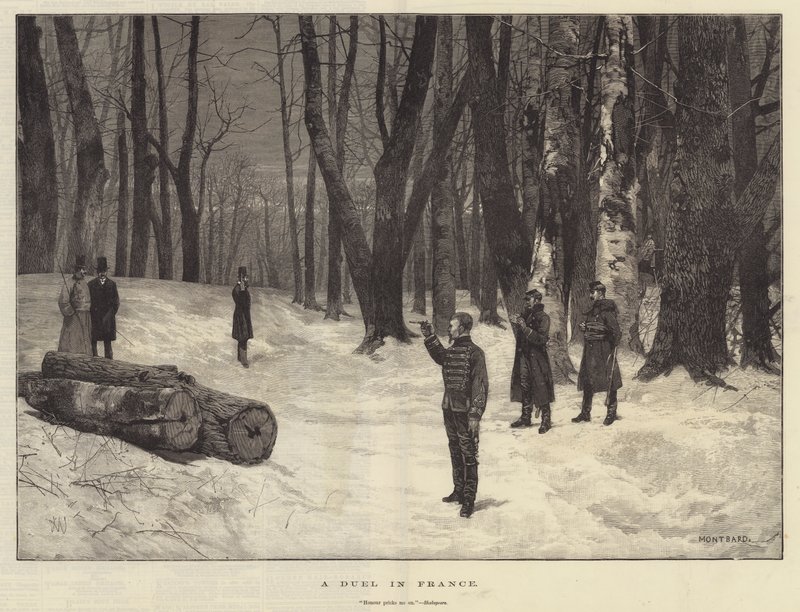 Een duel in Frankrijk door Charles Auguste Loye