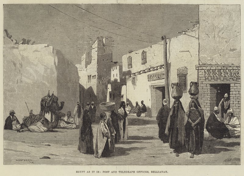 Egypte zoals het is, post- en telegraafkantoren, Bellianah door Charles Auguste Loye