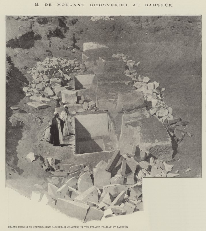 Ontdekkingen van M de Morgan in Dahshur door Charles Auguste Loye