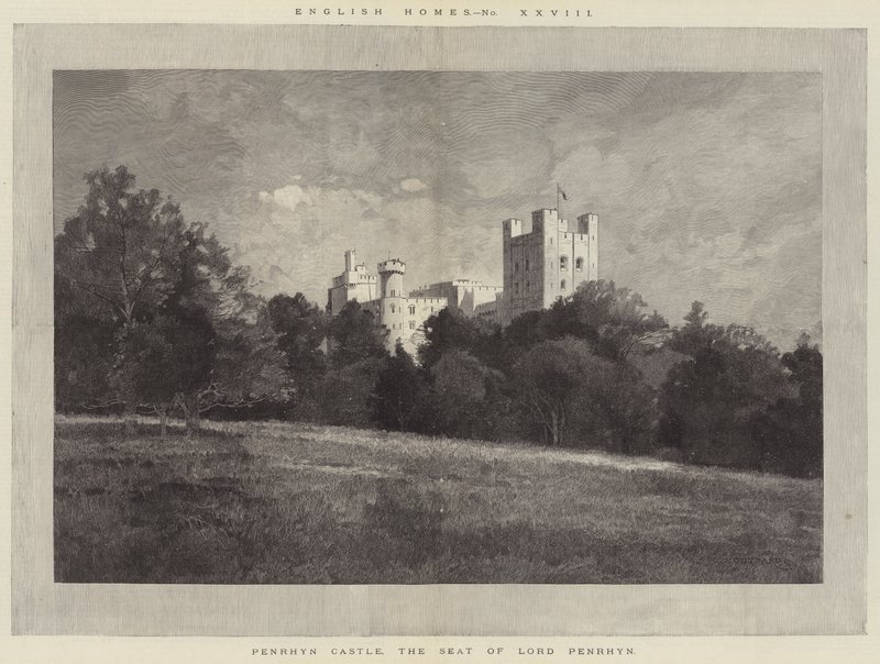 Penrhyn Castle, de zetel van Lord Penrhyn door Charles Auguste Loye