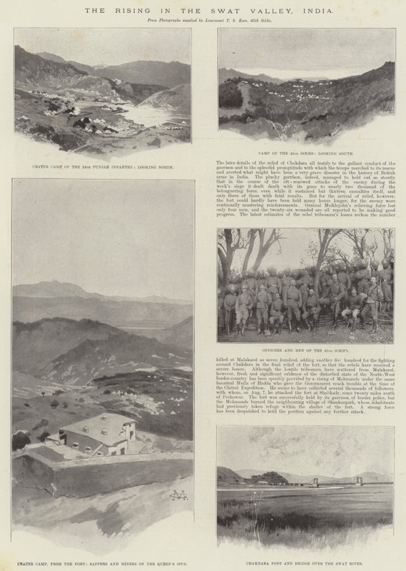 De Opstand in de Swat-vallei, India door Charles Auguste Loye