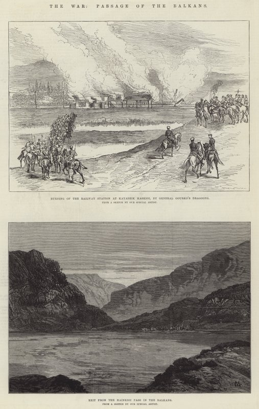 De oorlog, passage van de Balkan door Charles Auguste Loye