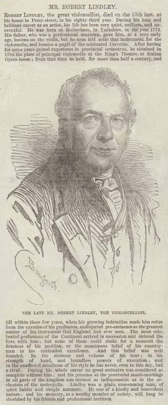 De overleden Mr Robert Lindley, de cellist door Charles Baugniet