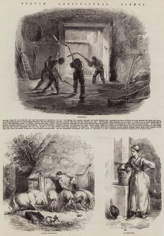 Franse landbouwscènes door Charles Emile Jacque