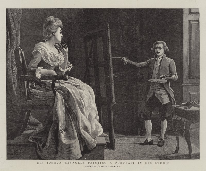 Sir Joshua Reynolds schildert een portret in zijn studio door Charles Green