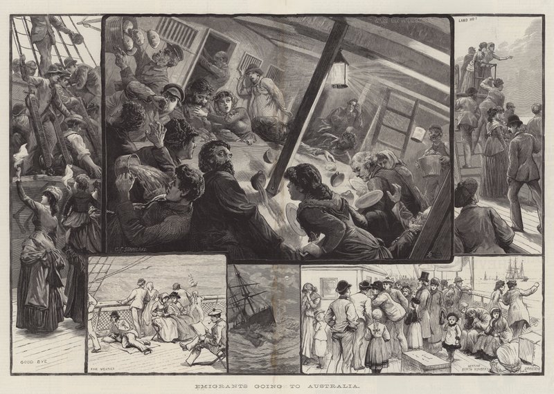 Emigranten op weg naar Australië door Charles J. Staniland