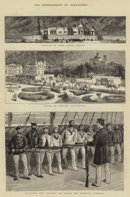 Het Bombardement van Alexandrië door Charles J. Staniland