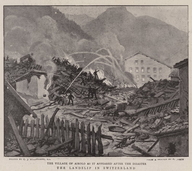 De aardverschuiving in Zwitserland door Charles J. Staniland